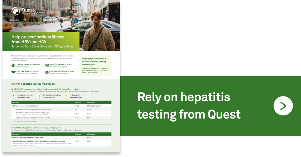 Rely on hepatitis testing from Quest